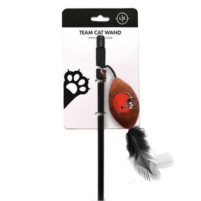 CLEVELAND BROWNS FOOTBALL CAT TOY WAND INTERACTIVE TEASER