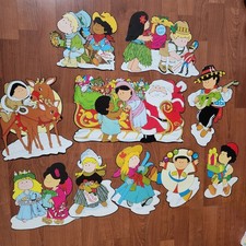 10 Pc Vtg Bulletin Die Cut Christmas Around T...
