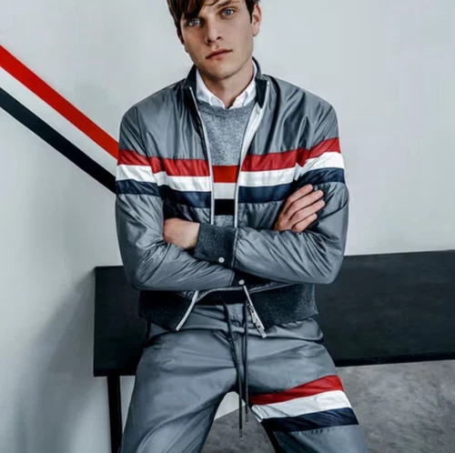 Autentico THOM BROWNE Giacca a vento grigia X Colette taglia uomo 1 small