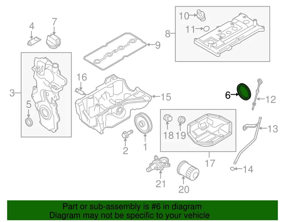 正品日产 Rogue Sport Cube Juke 发动机后主密封 12279-1HC0A — 第 2/3 张图片