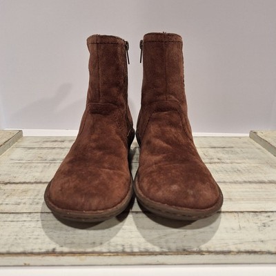 UGG Women Neevah Brown Suede Sheepskin Lined Boots Winter Size 8 1003421 Gr Cond