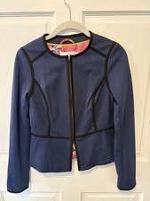 Boden Blackfriars Preppy Peplum Navy Women s Blazer Jacket Size 4 8 Uk Small