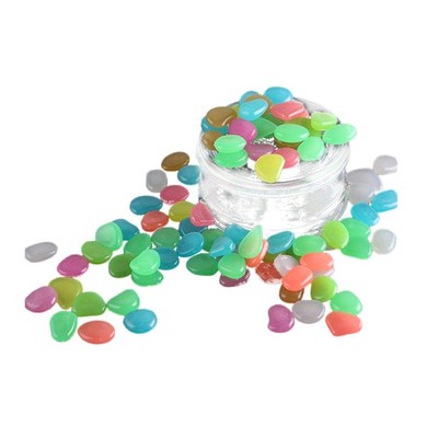 50 Pcs Glow in Dark Luminous Cobblestone Pebble Stones for Aquarium Decoration