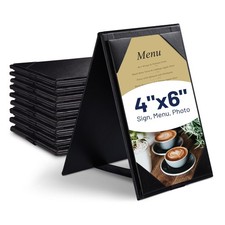 WeChef 10PCS 4"x6" Restaurant Double-sided Table Tent Holder Menu A-Frame Black