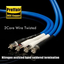 Preffair OCC Copper RCA Interconnect Audio Cable with Silver Plated Male Plug