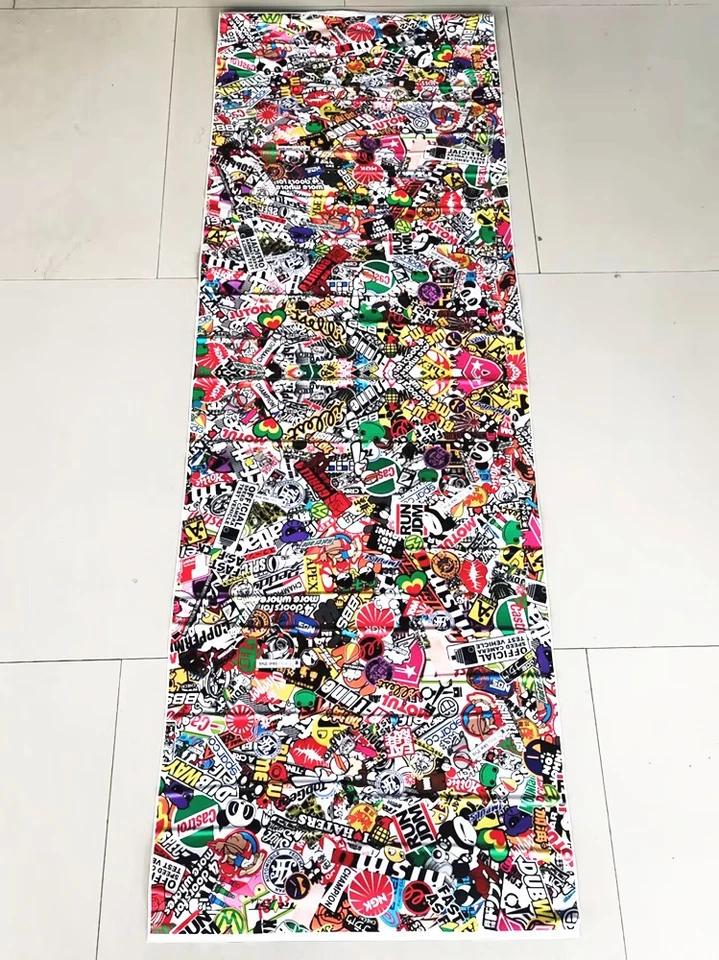 Car Sticker Panda Cartoon Graffiti Bomb Vinyl Wrap Sheet Film Decal 60in x 20in Foto 4 de 4