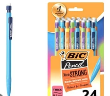 Bic Extra-Strong Thick Lead Mechanical Pencil, 0.9mm, 24-Pack with Erasers
