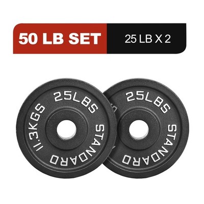 2-Inch Hole, 2-Pack or 4-Pack Options (25LB X 2), Black with Silver Numbers