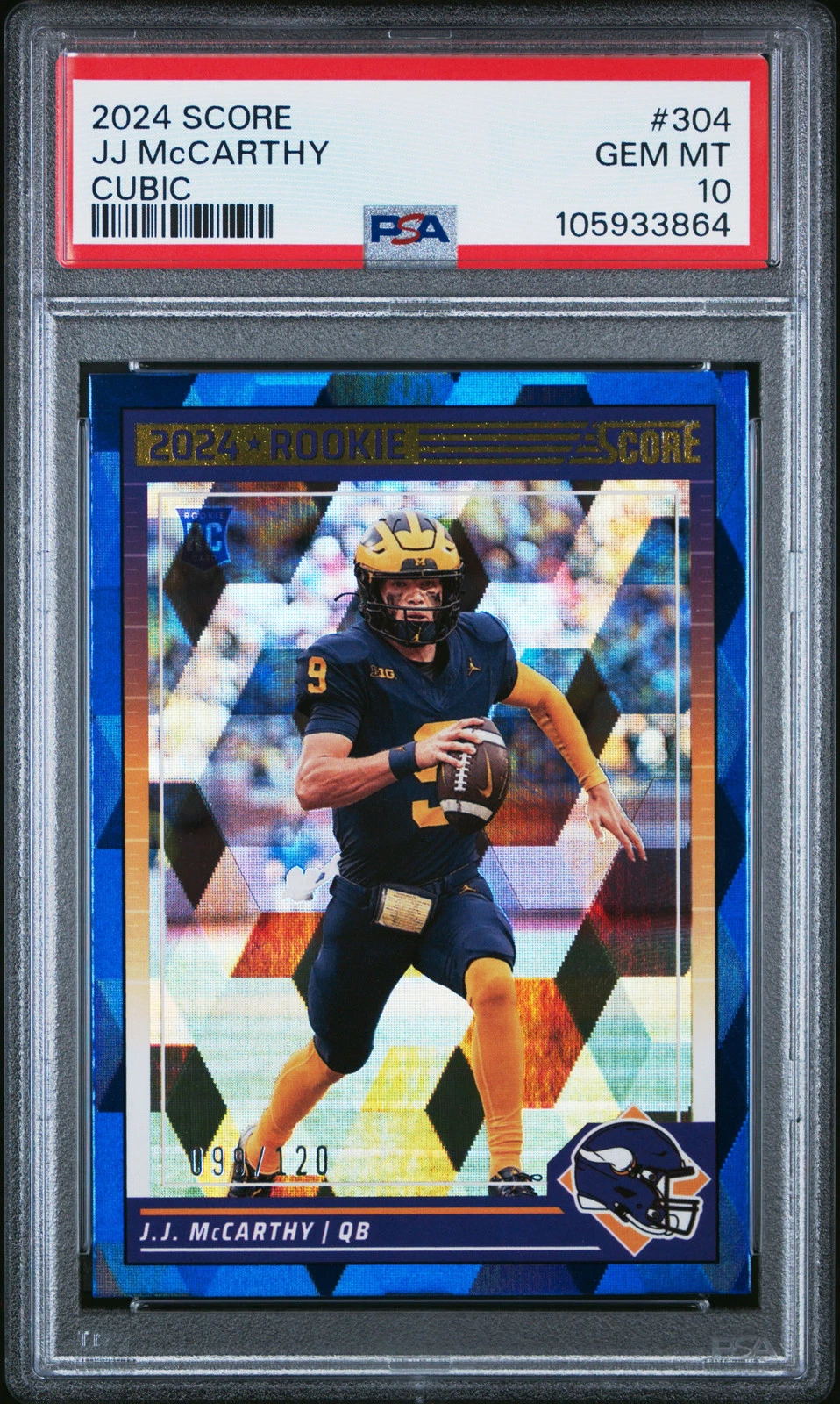 JJ McCarthy Panini Score #304 Cubic