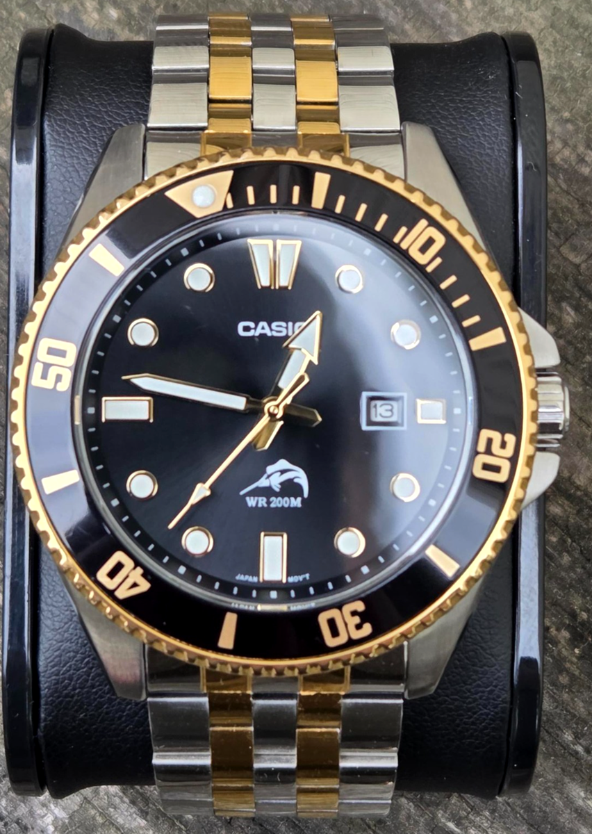 Casio MDV-106 Black Dial Gold Black Bezel Stainless Steel | eBay
