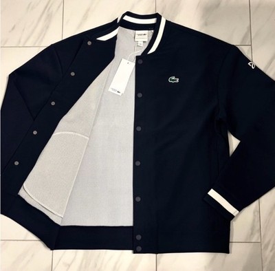 Lacoste Men's Button Tennis Jacket Navy Blue White $220 New