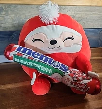 Zuru Snackles Amy Sloth 14" Plush Holding Mentos Candy Cane Winter Fast Shipping