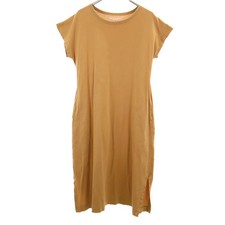 Issey Miyake Pleats Please Dress Beige Cotton Pleated L Used