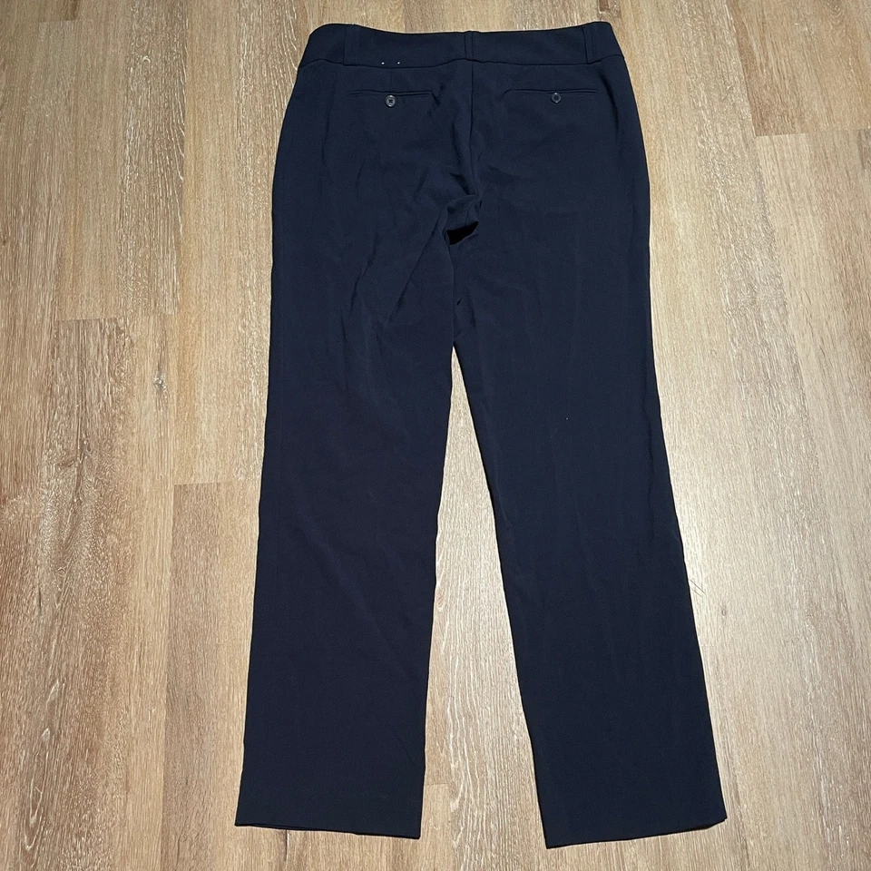 Pantalones de vestir Anne Klein para mujer azul marino corte bota talla 8 elásticos oficina carrera usados en excelente estado Foto 4 de 4