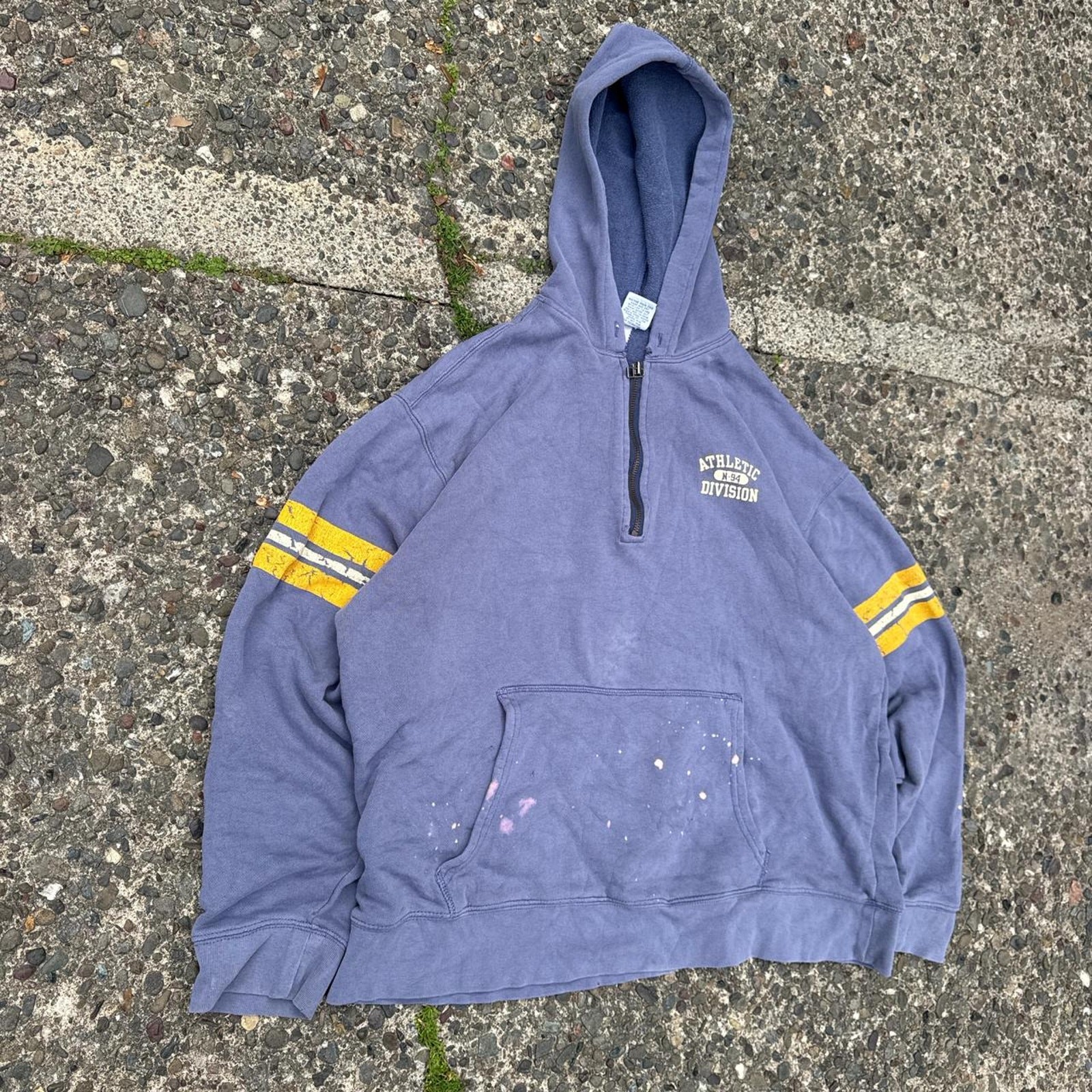 Sun-Faded Old Navy Quarter Zip Hoodie – Size Large image 2