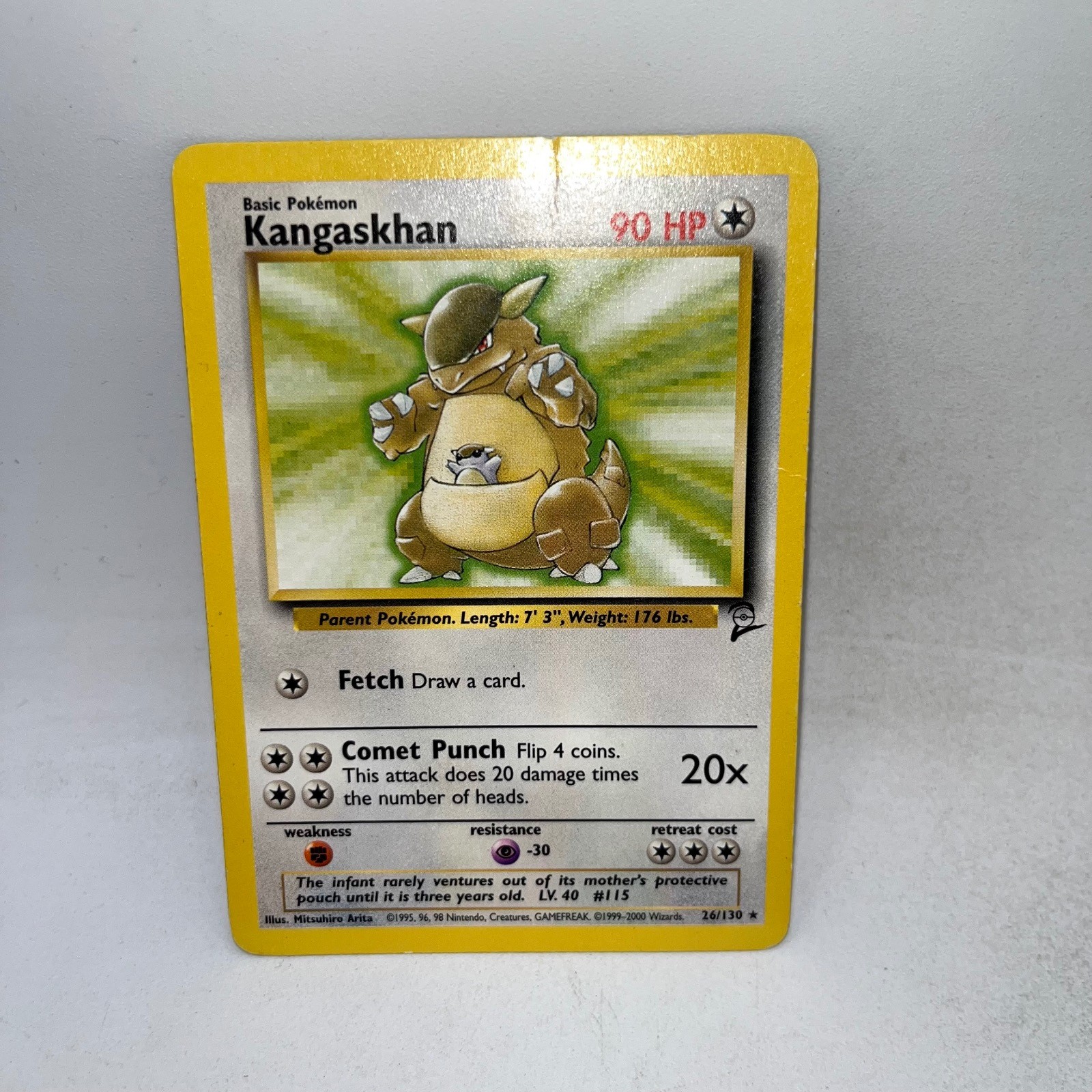 Kangaskhan 26/130 Rare Base Set 2 Pokemon Damaged Creased