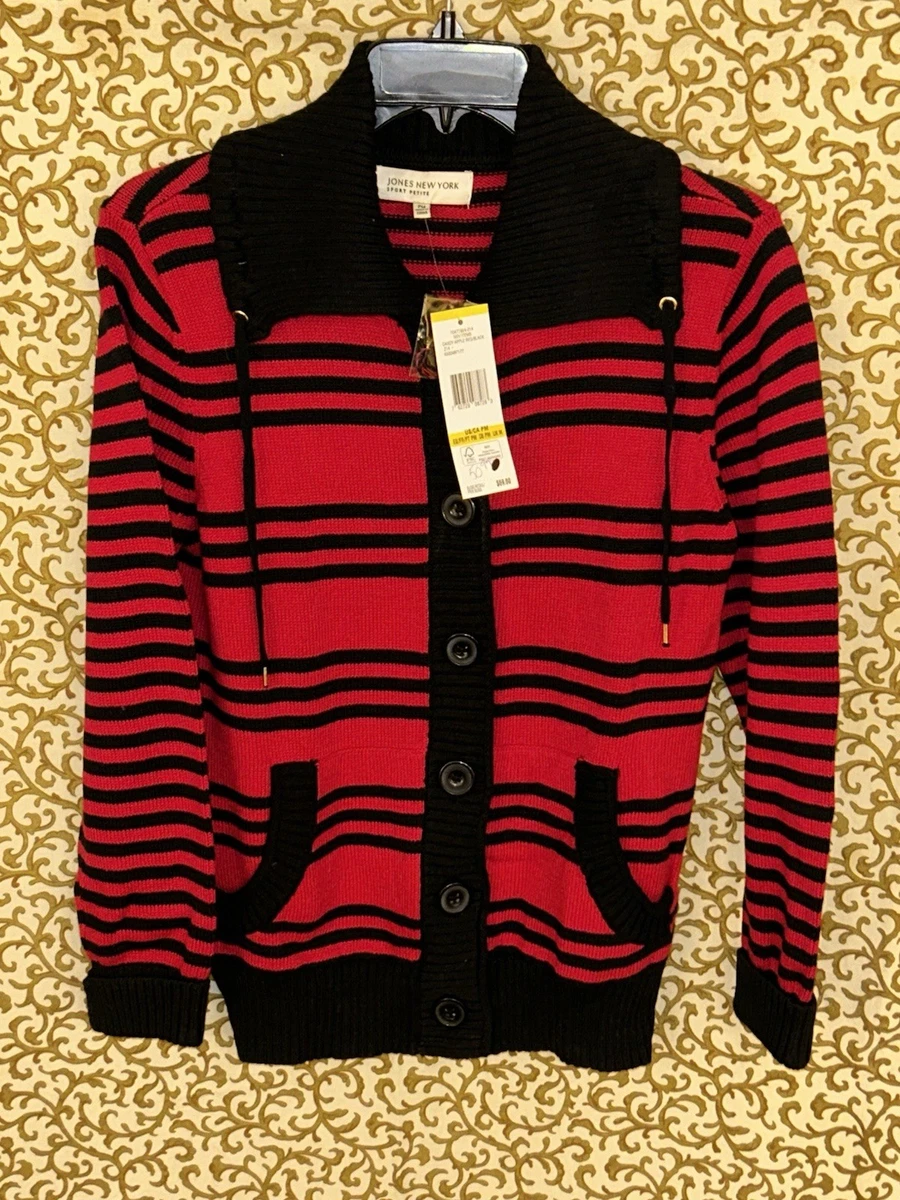 Pull Jones New York Batwing Rouge - Taille S, Neuf Avec étiquettes, été, Lin Et Viscose