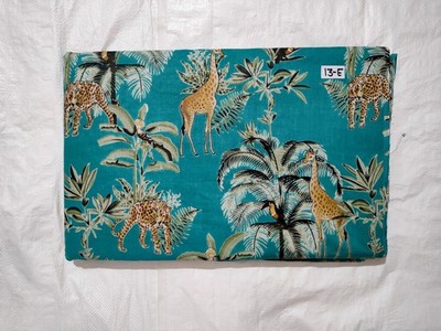 Indian Green Forest Print Dressmaking, Sewing, Running, Crafts Fabric 3 Yards US