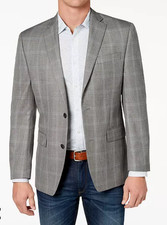 2025 RALPH LAUREN Chaps Gray Plaid Suit Blazer Sport Coat 50R Wool