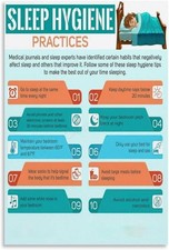Sleep Hygiene Poster Healthy Sleep Tips Infographic Bedroom Wall Art
