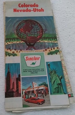 Vintage 1964 Sinclair Oil Road Map