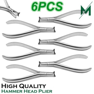 Dental Slim Hammer Head Plier Serrated Tip NITI Cinch Back Wire Forming Pliers
