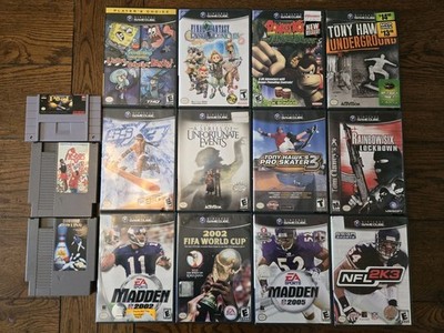 12 Gamecube Games-Final Fantasy, Spongebob, SSX3, Tony Hawk, 2 NES and 1 SNES 