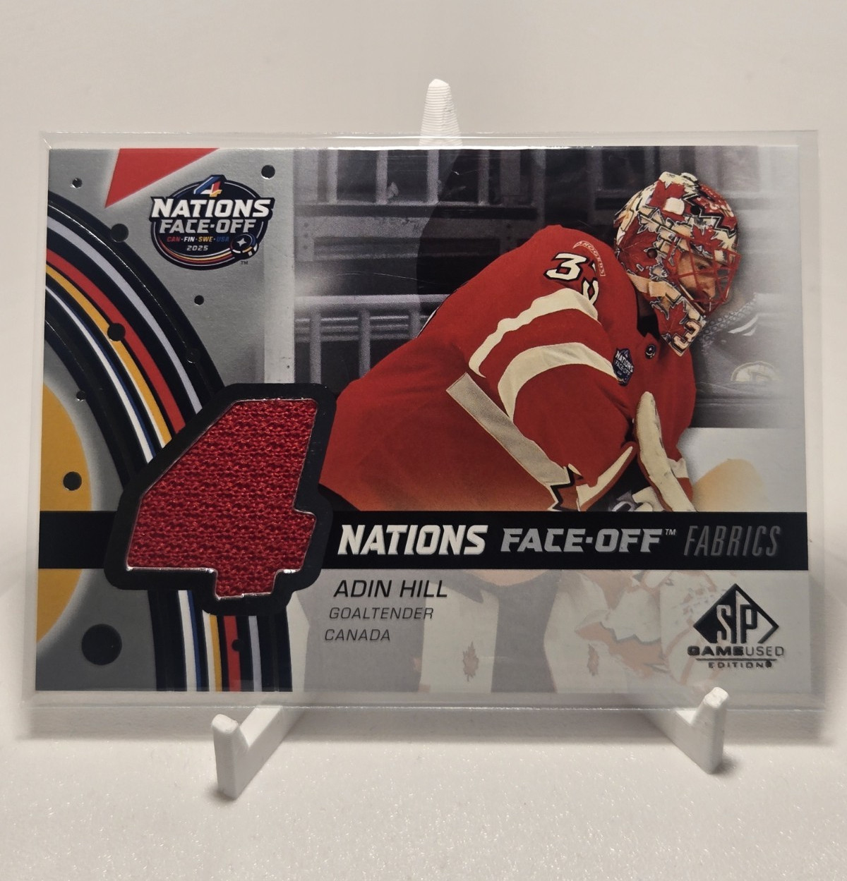 Upper Deck 2025-26 SP Game Used 4 Nations Fabrics Adin Hill #4N-AH Canada