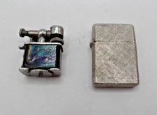 VTG  Mini Cigarette Lighters Set of 2-Made in Japan only 1" & Engraved 1.5"