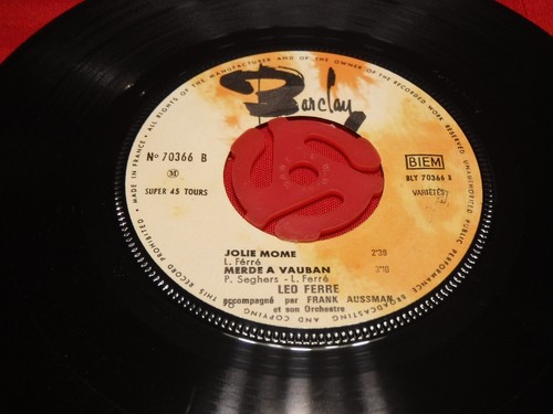 Léo Ferré Paname 7" 45 RPM Barclay 70366 Les Poètes Jolie Môme Merde À Vauban - Imagen 5 de 8