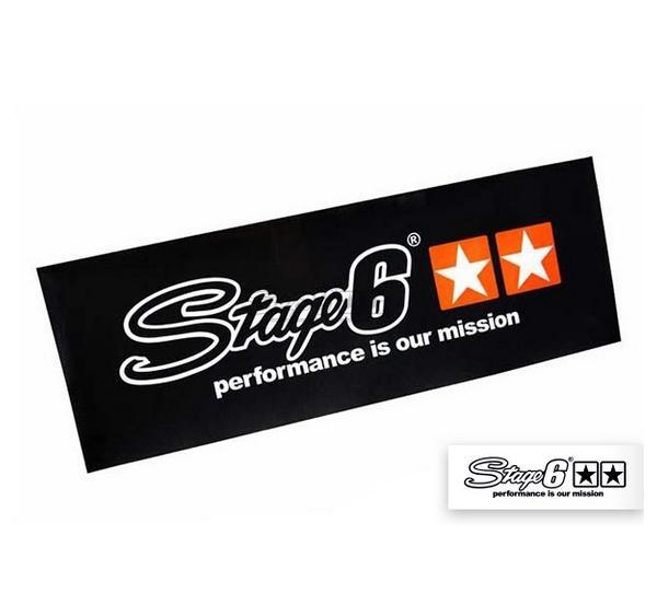 Bannière Stage 6 noire 70x200cm décorative pour atelier cyclo