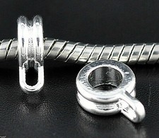 Ketten Anhänger Spacer European Beads Verbinder Öse 11 x 8 mm Grossloch silber +