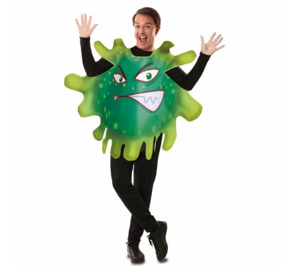 Virus Kostüm Bakterie für Erwachsene Gr. M/L grün Fasching