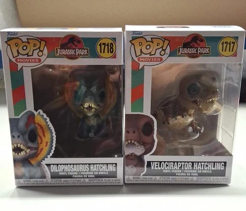 Funko Pop Jurassic Park Set of 2 ( Hatchling Velociraptor - Dilophosaurus )