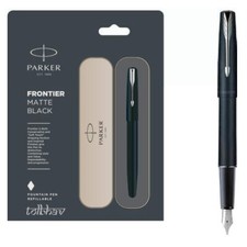 Parker Frontier Matt Schwarz MB CT Brunnen Tinte Stift Chrom Rand Neu+Konverter