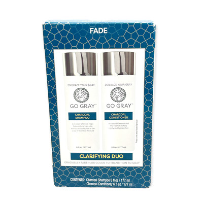 Go Gray Clarifying Duo Charcoal Shampoo/Charcoal Conditioner 6oz./177ml New 