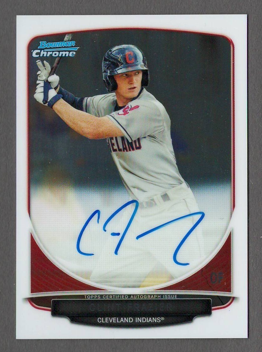 CLINT FRAZIER 2013 Bowman Chrome Draft Pick AUTOGRAPH On-Card Auto Indians
