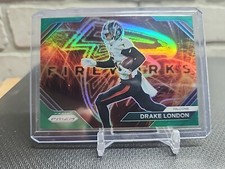 2023 Panini Prizm Football Drake London #F-25 Fireworks Green Prizm Falcons 