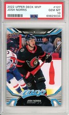 2022 Upper Deck MVP Josh Norris #127 PSA 10 Pop 1