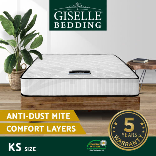 Giselle Bedding 21cm Mattress Tight Top Bed Pocket Spring Medium Firm KS - Picture 1 of 10