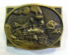 Vintage 1976 American Train Solid Brass Belt Buckle by Heritage Collection EC 