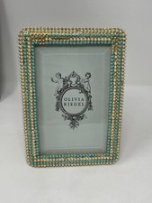 Olivia Riegel Caroline 4" x 6" Picture Photo Frame Turquoise Missing Parts READ