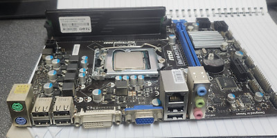 MSI H61M-P31/W8 LGA 1155/Socket H2 Intel Motherboard w/ i3-3220 CPU, 4GB, No I/O