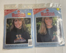 Vintage WestStitch Cowgirl Cowboy Boots Cross Stitch Needlepoint Kit. NEW - 2 Ct