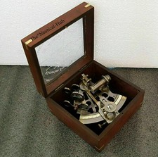 Messing nautische Sextant Maritime mit Holzkiste viktorianischen Sextant kompass