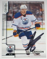 ADAM LARSSON SIGNED 17-18 O-PEE-CHEE EDMONTON OILERS CARD AUTOGRAPH AUTO!!