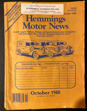 HEMMINGS MOTOR NEWS OCTOBER 1988 AUTOMOBILIA AUSTRALIA PTY LTD