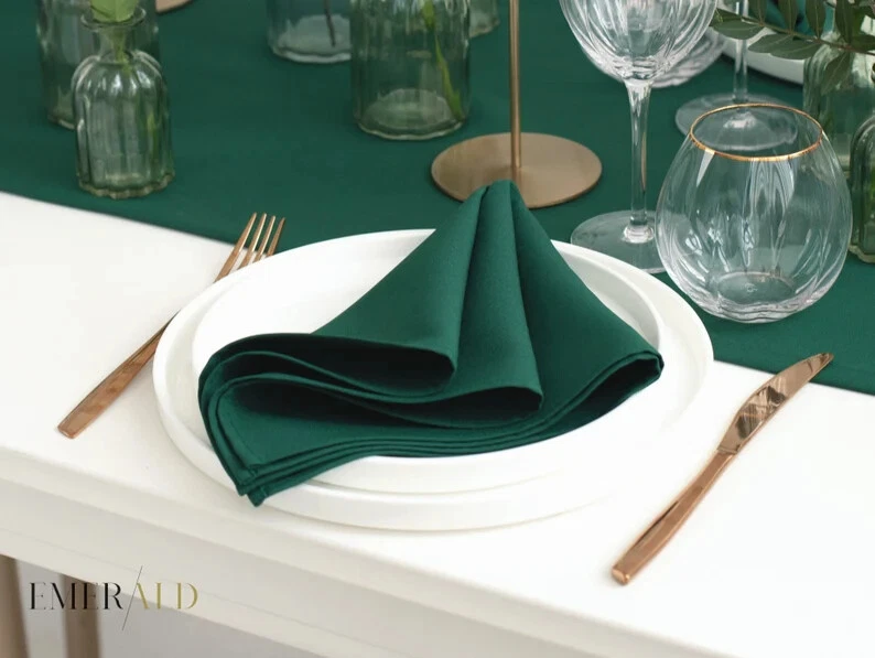 Dark Green 50 Piece Napkins Handcrafted Family Event Table Decor for Home Decor - Image 3 of 3