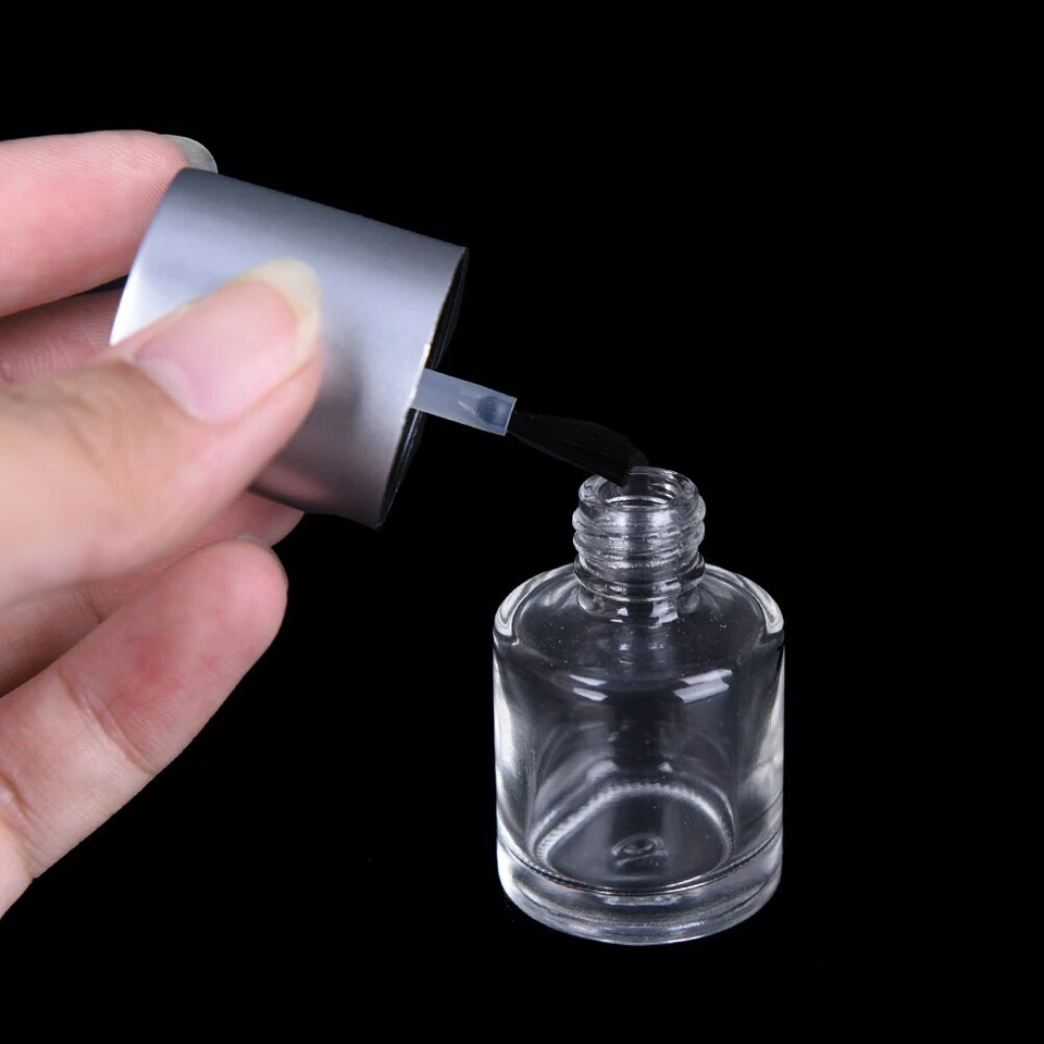 5 Pack Clear Glass Nail Polish Bottle Empty Cosmetic Container 5ml/8ml/10ml - Image 2 of 4