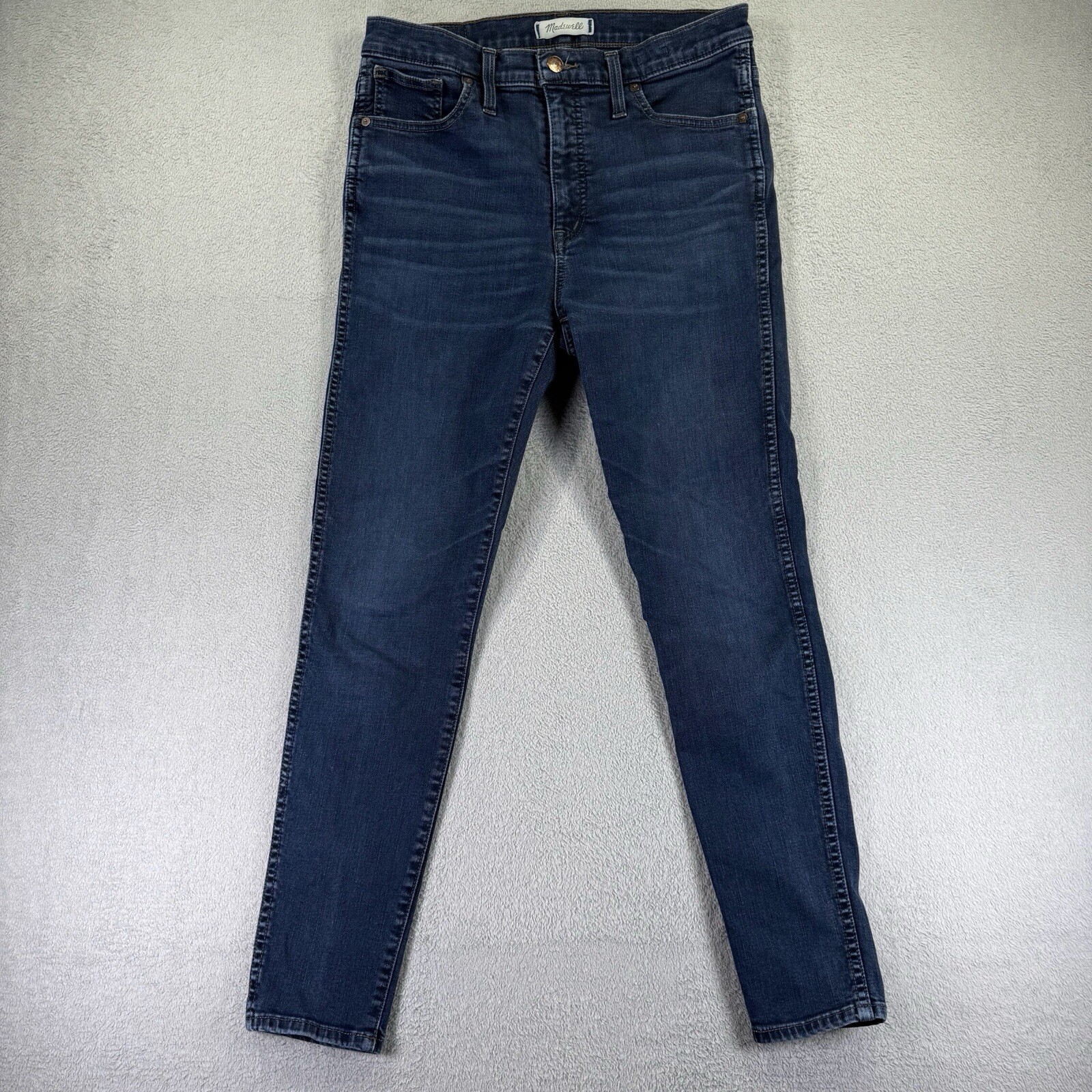 Madewell Womens High Rise Skinny Jeans 10 Inch Dark Wash Stretch Denim Size 29